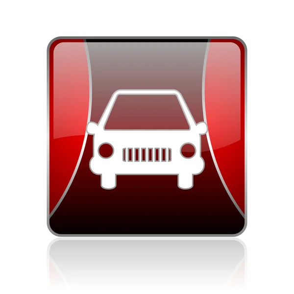 Auto Rode plein web glanzende pictogram — Stockfoto