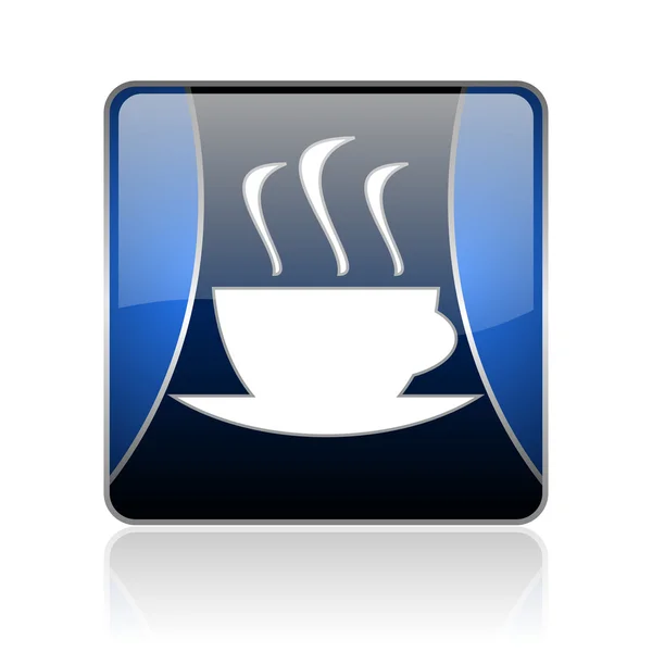 Coffee blue square web glossy icon — Stock Photo, Image