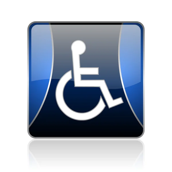 Accessibility blue square web glossy icon — Stock Photo, Image