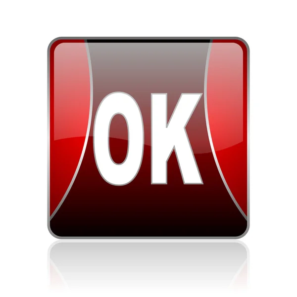 Ok red square web glossy icon — Stock Photo, Image