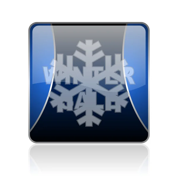 Winter sale blue square web glossy icon — Stock Photo, Image
