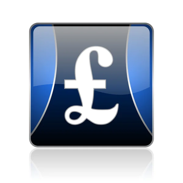 Pound blue square web glossy icon — Stock Photo, Image