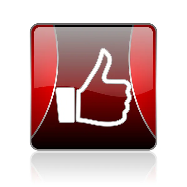Thumb up red square web glossy icon — Stock Photo, Image