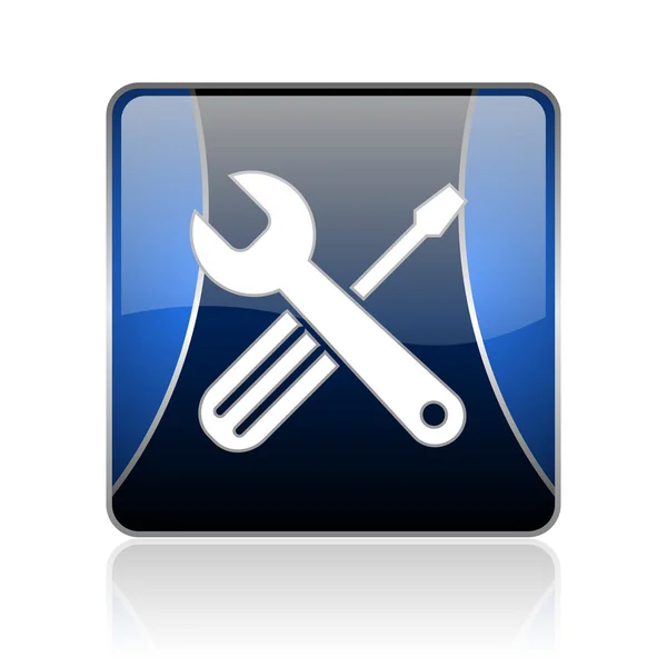 Tools blue square web glossy icon — Stock Photo, Image