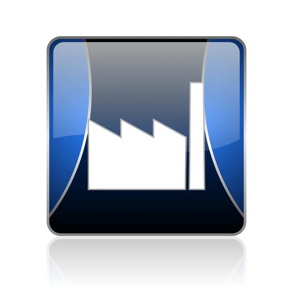 Industry blue square web glossy icon — Stock Photo, Image