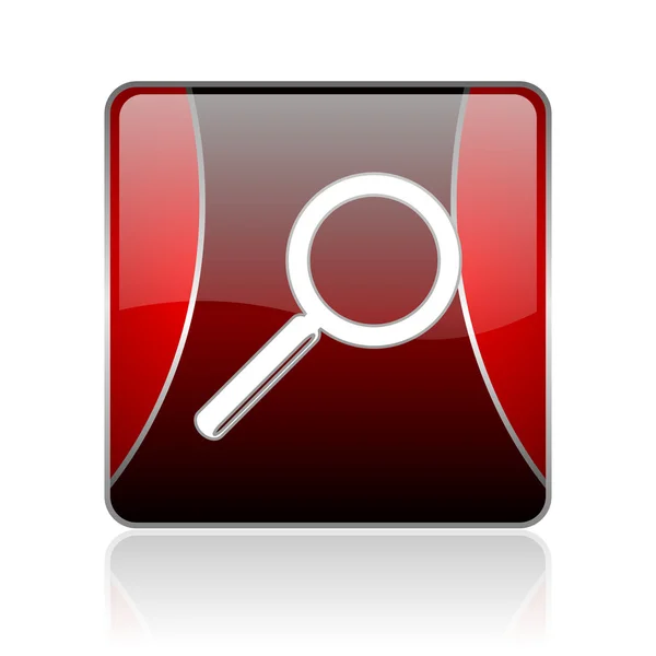 Search red square web glossy icon — Stock Photo, Image