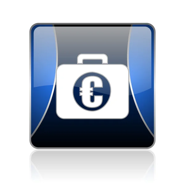 Finanziario blu quadrato web icona lucida — Foto Stock