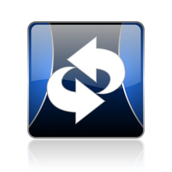 Blauwe vierkante web glanzende pictogram roteren — Stockfoto