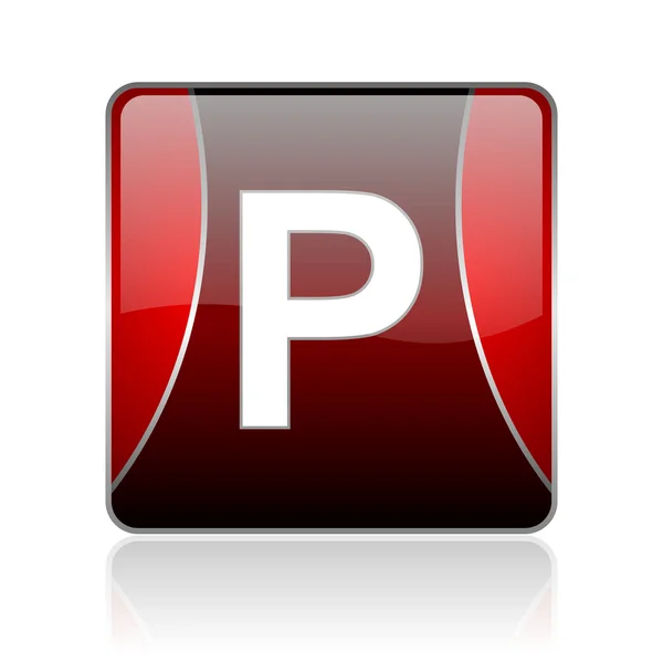 Park rood vierkantje web glanzende pictogram — Stockfoto