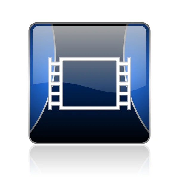 Movie blue square web glossy icon — Stock Photo, Image