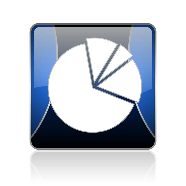 Diagrama azul cuadrado web icono brillante — Foto de Stock