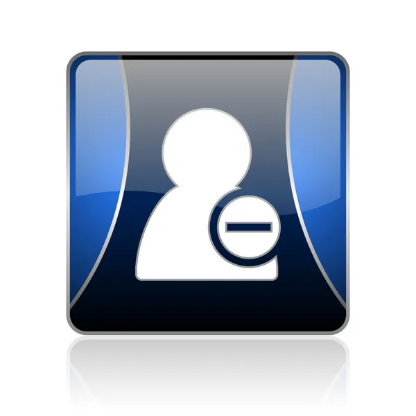 Remove contact blue square web glossy icon — Stock Photo, Image