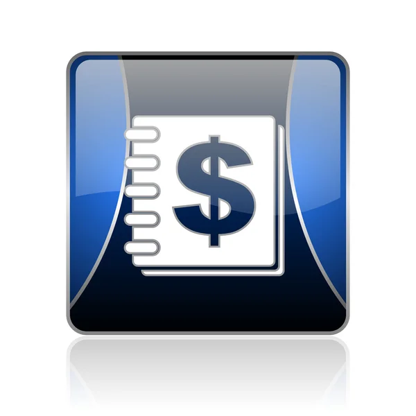 Dinero azul cuadrado web brillante icono — Foto de Stock