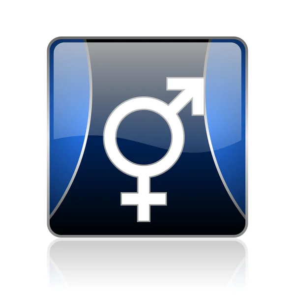 Sex blue square web glossy icon — Stock Photo, Image