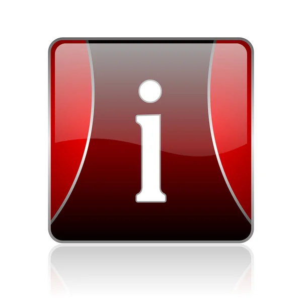 Informacje czerwony kwadrat WWW błyszczący ikona — Zdjęcie stockowe