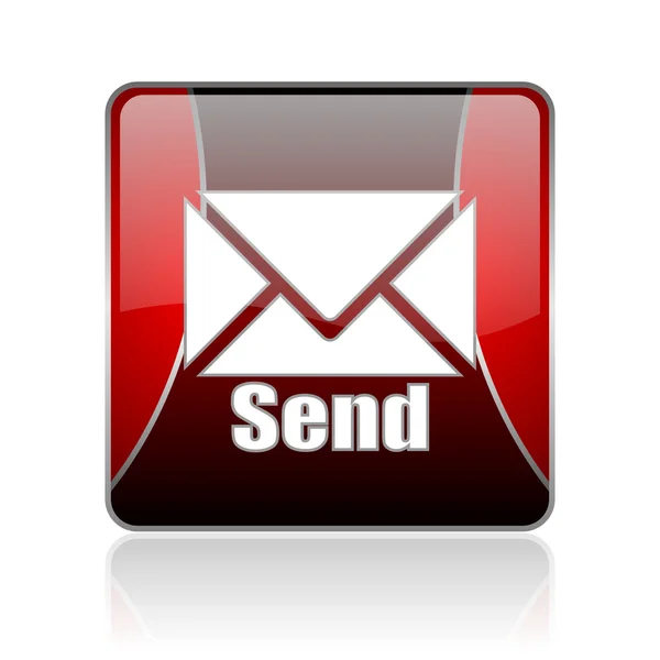 Send red square web glossy icon — Stock Photo, Image