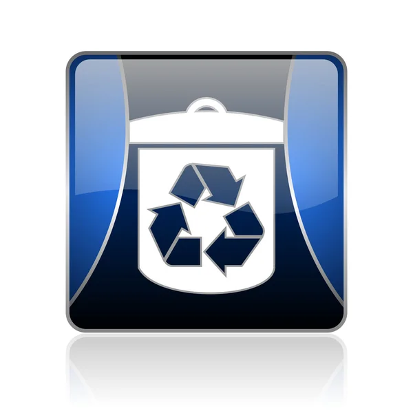 Recycle blauwe vierkante web glanzende pictogram — Stockfoto