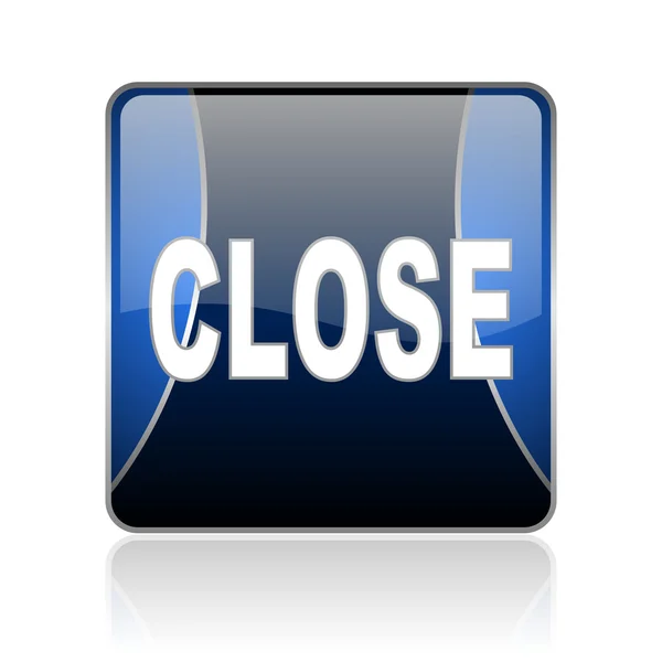Close blue square web glossy icon — Stock Photo, Image