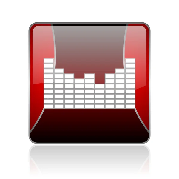 Sound red square web glossy icon — Stock Photo, Image