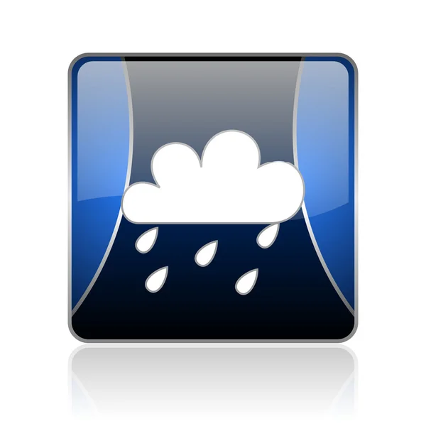 Předpověď počasí modrý čtvereček web lesklý ikona — Stock fotografie