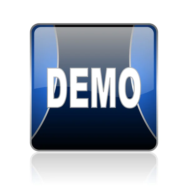 Demo blue square web glossy icon — Stock Photo, Image