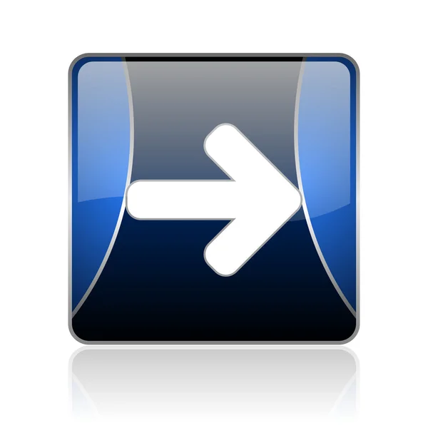 Arrow right blue square web glossy icon — Stock Photo, Image