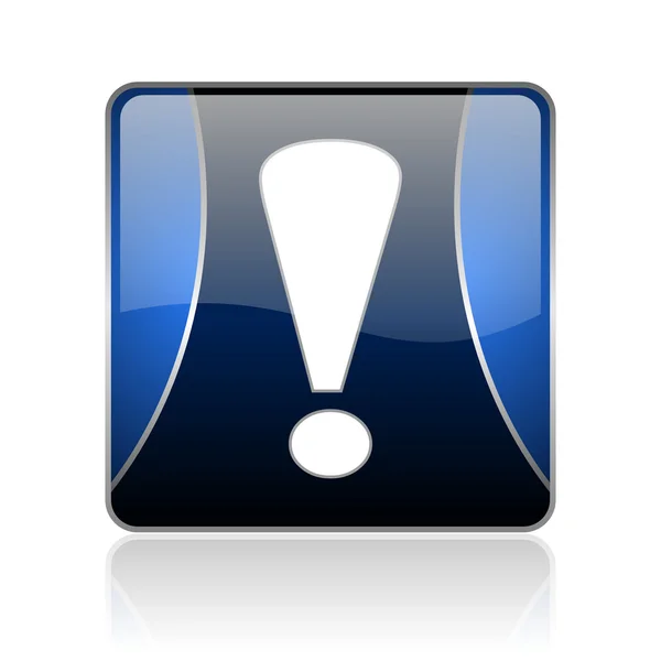 Exclamation sign blue square web glossy icon — Stock Photo, Image