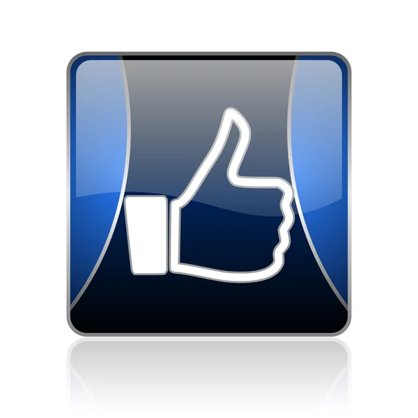 Thumb up blue square web glossy icon — Stock Photo, Image