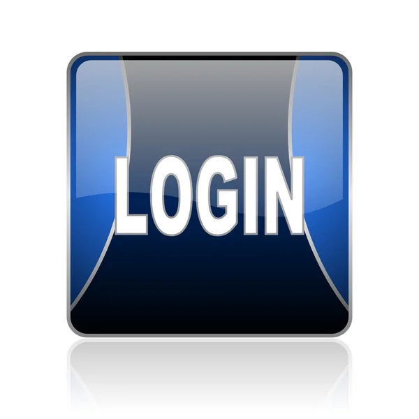 Login blue square web glossy icon — Stock Photo, Image