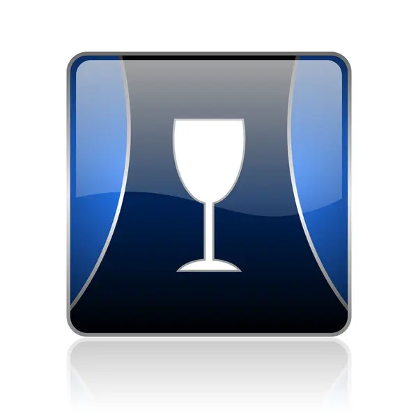 Glass blue square web glossy icon — Stock Photo, Image