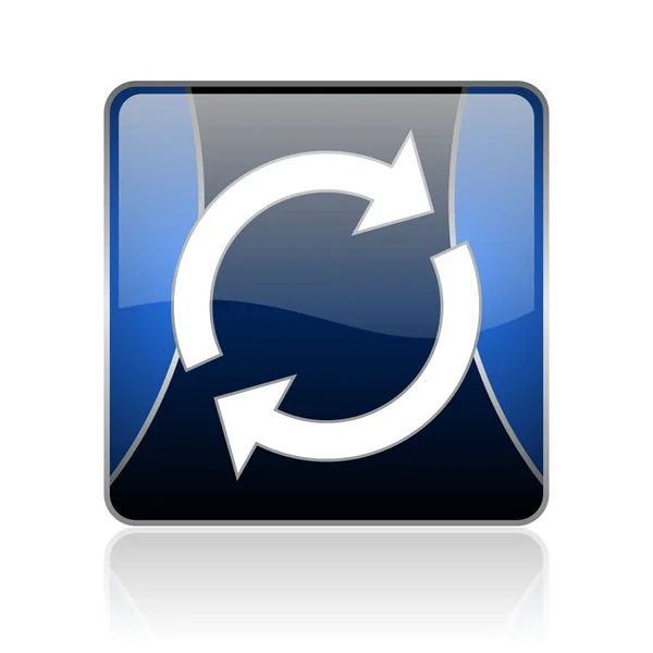 Reload blue square web glossy icon — стоковое фото