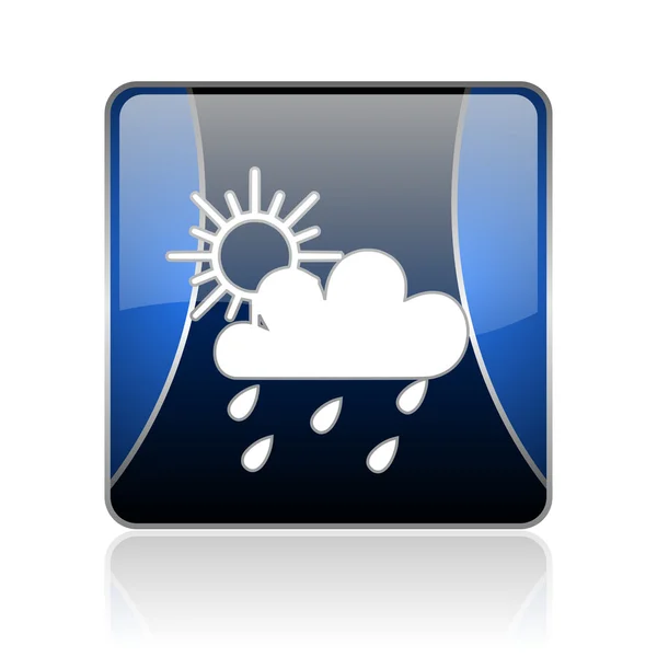 Wettervorhersage blaues quadratisches Web-Hochglanz-Symbol — Stockfoto