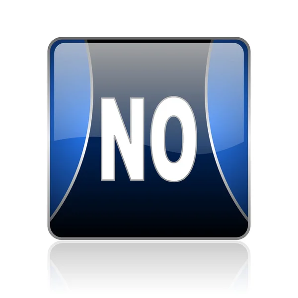 No blue square web glossy icon — Stock Photo, Image