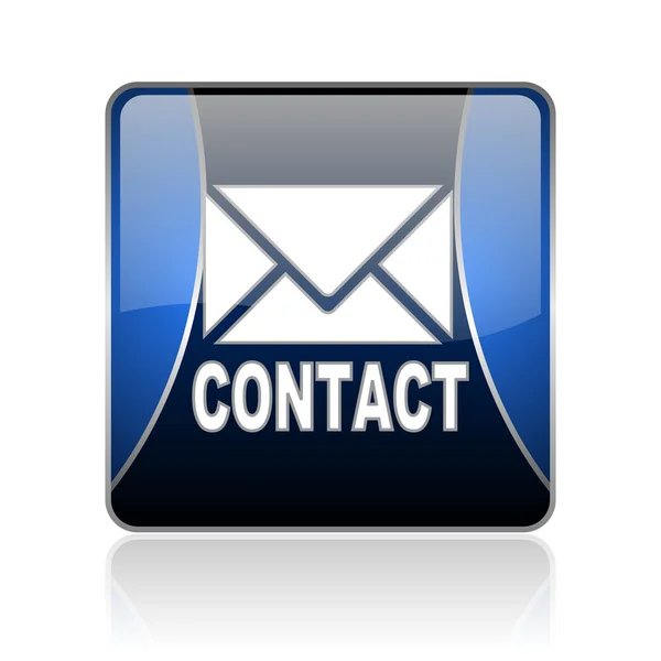 Contact blue square web glossy icon — Stock Photo, Image