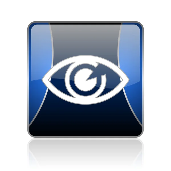 Auge blau quadratisch Web-Glanz-Symbol — Stockfoto