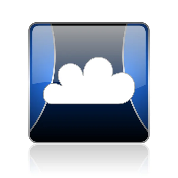 Väderprognos blå torget web blanka ikonen — Stockfoto