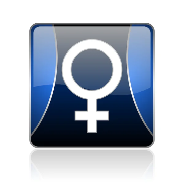 Sesso blu quadrato web lucido icona — Foto Stock