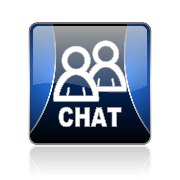 Chat blue square web glossy icon — Stock Photo, Image