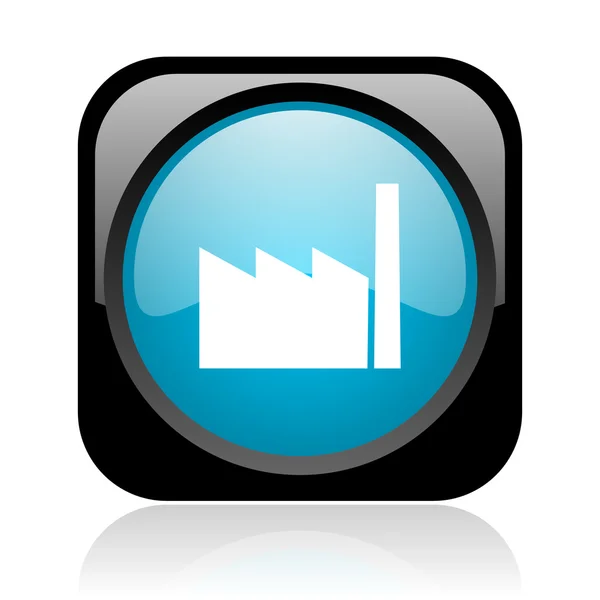 Industry black and blue square web glossy icon — Stock Photo, Image