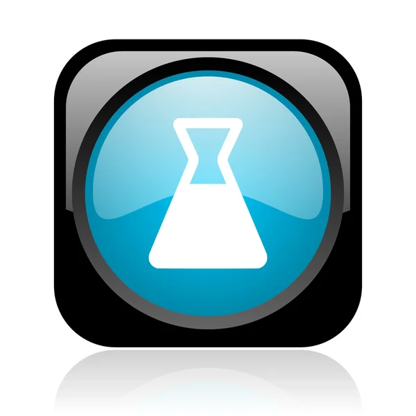 Chemistry black and blue square web glossy icon — Stock Photo, Image