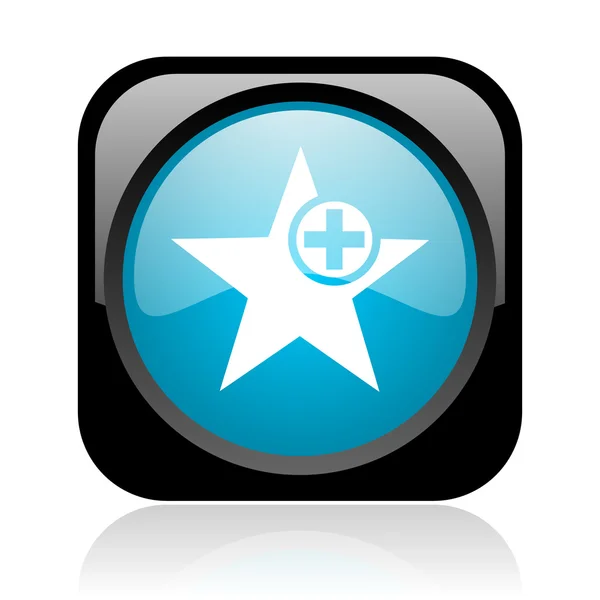 Star black and blue square web glossy icon — Stock Photo, Image