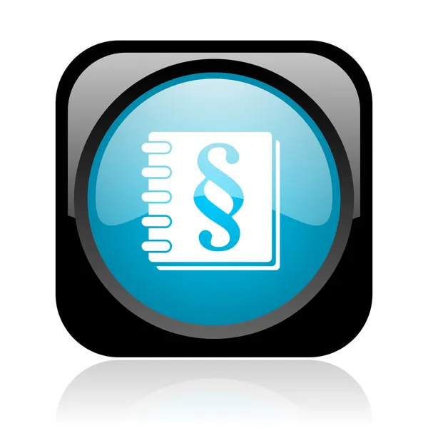 Law black and blue square web glossy icon — Stock Photo, Image