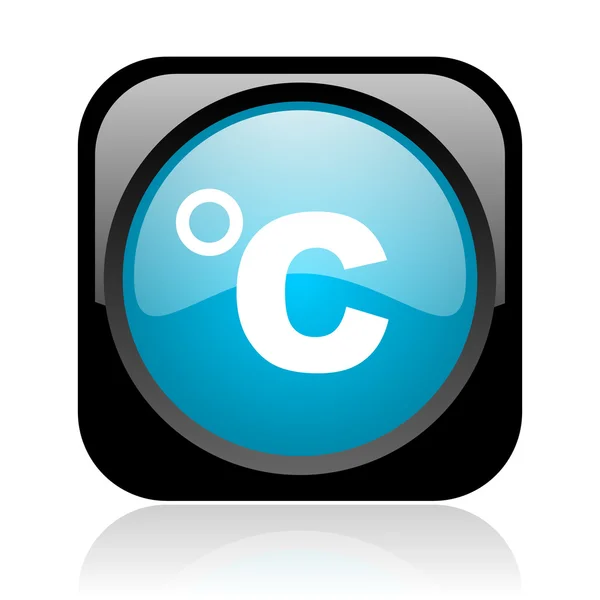 Celsius zwarte en blauwe vierkante web glanzende pictogram — Stockfoto