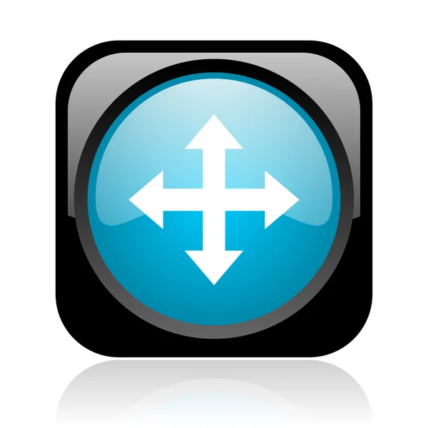 Arrows black and blue square web glossy icon — Stock Photo, Image