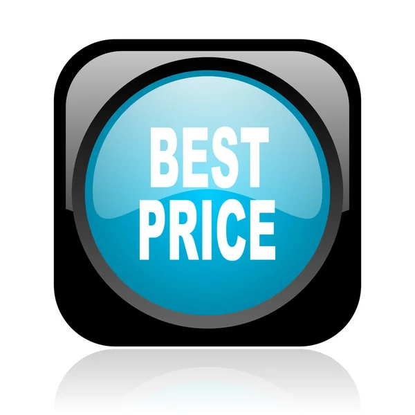 Miglior prezzo nero e blu quadrato web icona lucida — Foto Stock