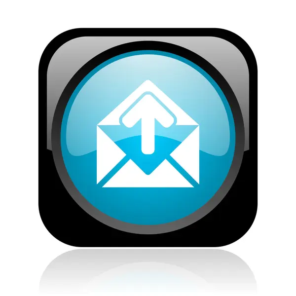 Mail black and blue square web glossy icon — Stock Photo, Image