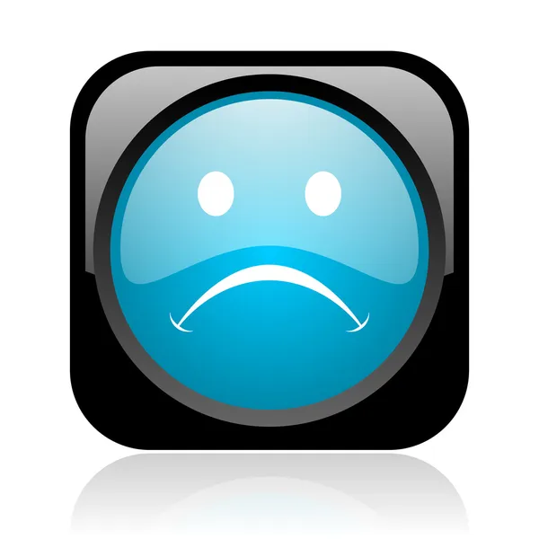 Cry black and blue square web glossy icon — Stock Photo, Image
