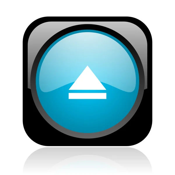 Eject black and blue square web glossy icon — Stock Photo, Image