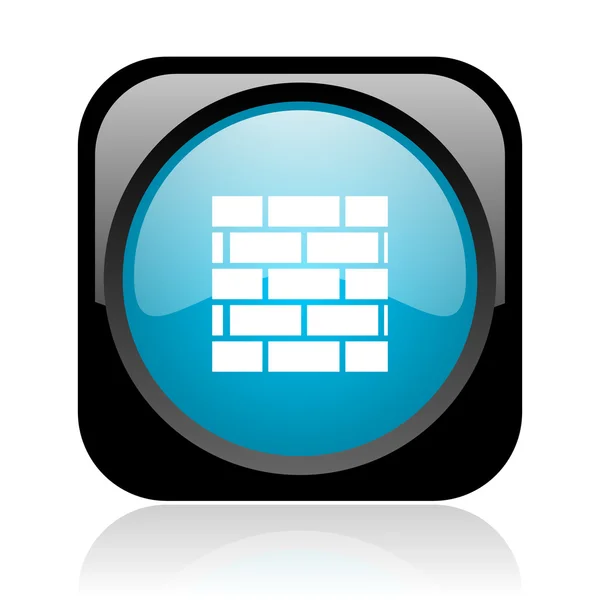 Firewall black and blue square web glossy icon — Stock Photo, Image