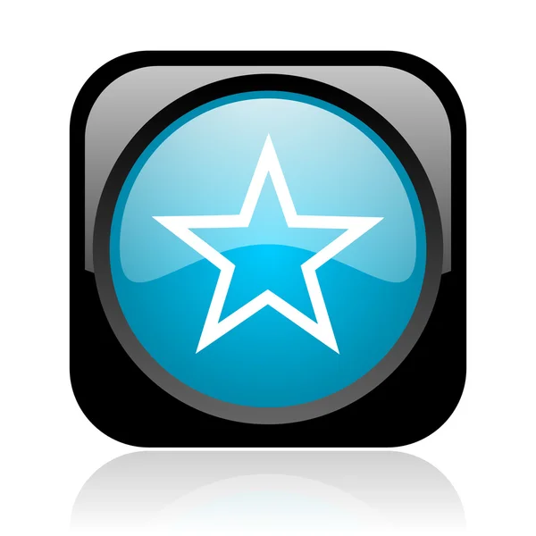 Star black and blue square web glossy icon — Stock Photo, Image